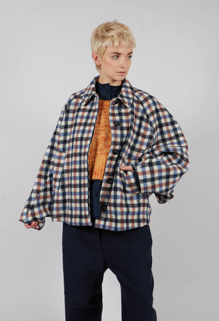 Checked Jacket in Blue Multicolour