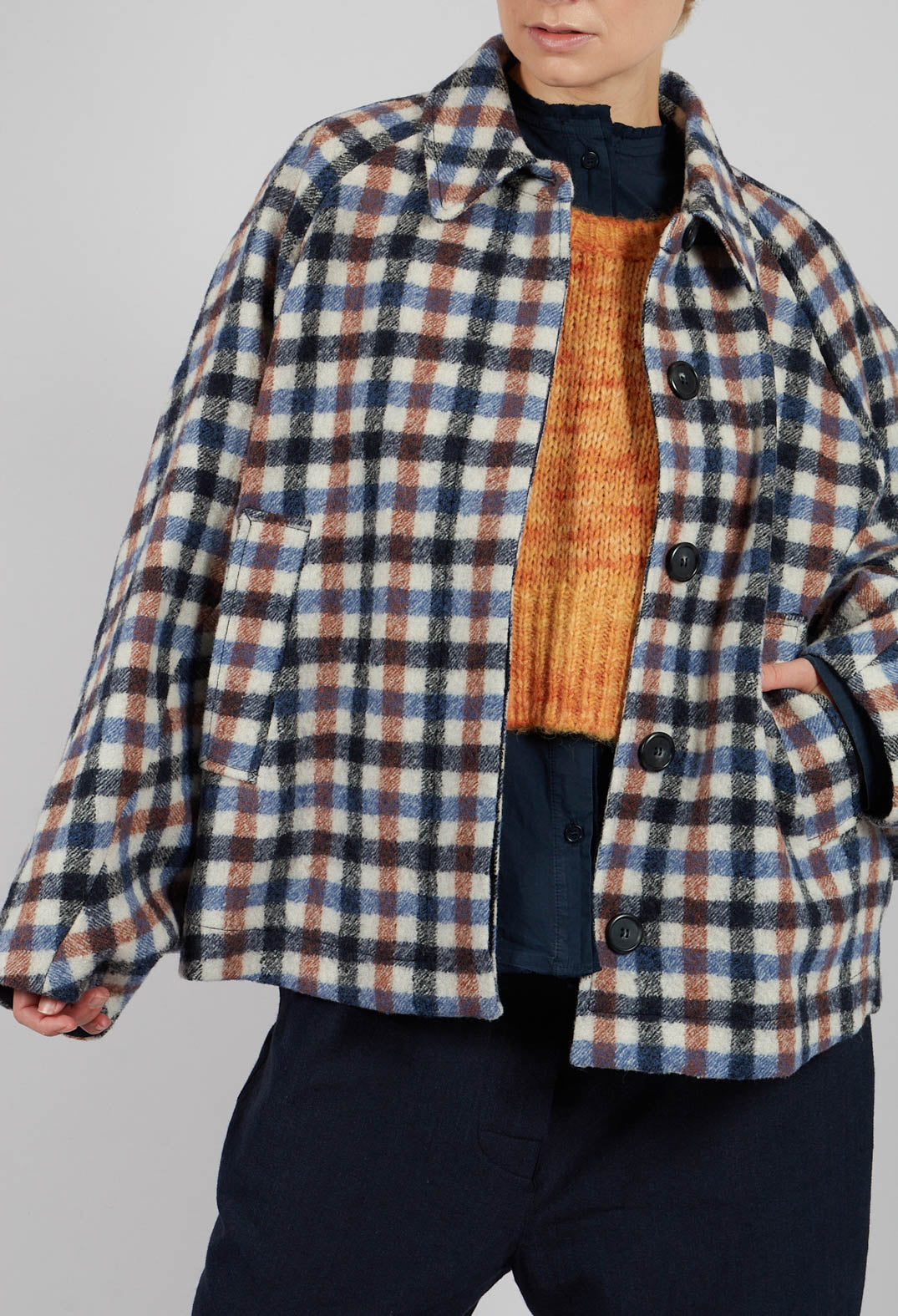 Checked Jacket in Blue Multicolour