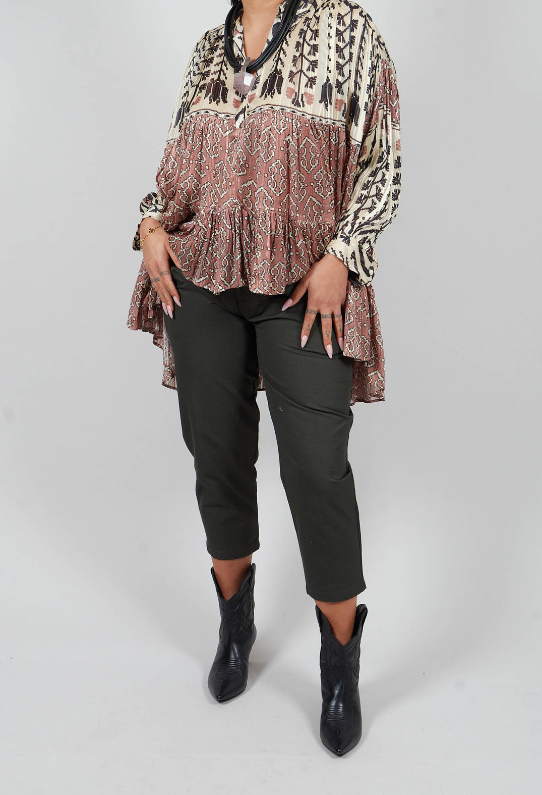 Tailored Cropped Trousers in Forest