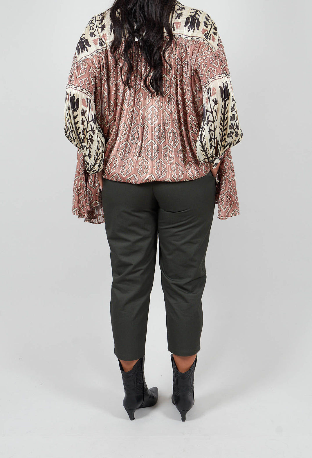 Tailored Cropped Trousers in Forest