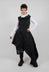 Asymmetrical Textured Dress in Black