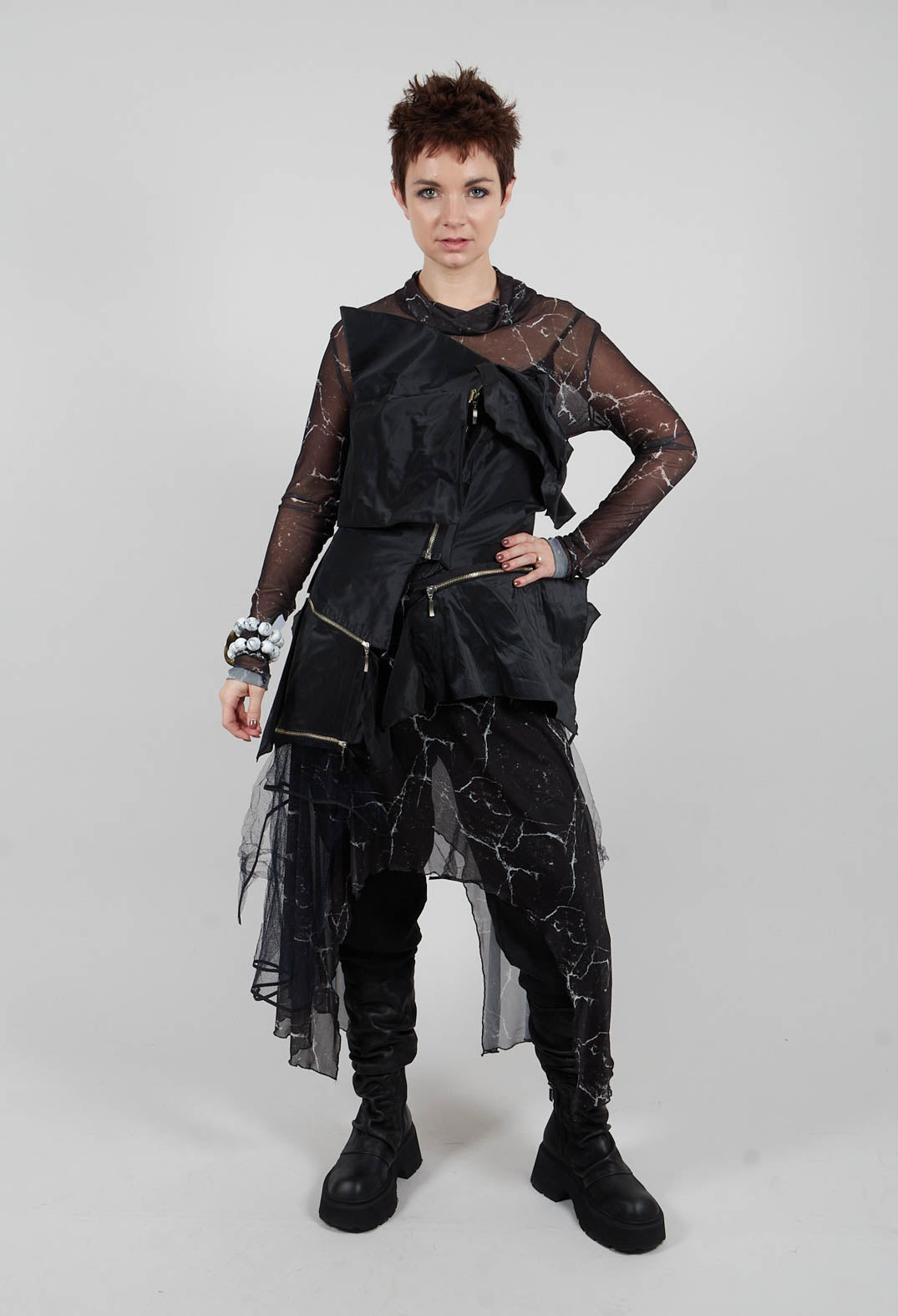 Straight Leg Trousers in Tencel Nero