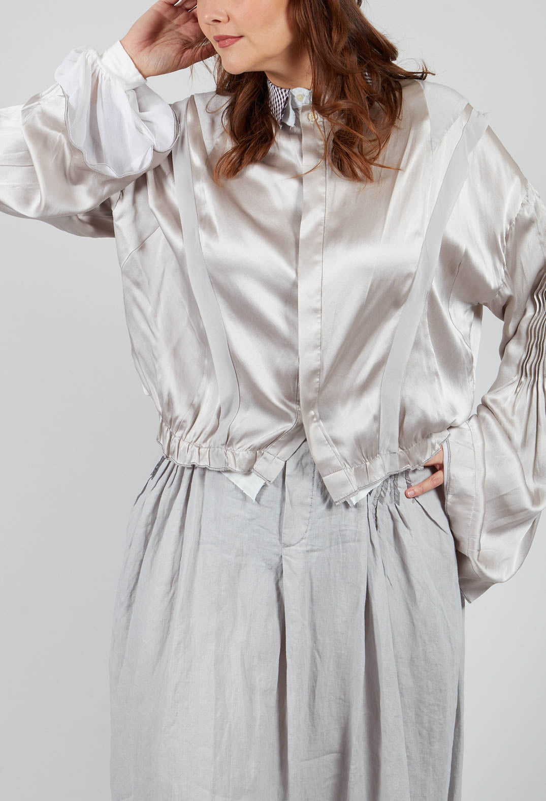 Long Sleeve Silk Shirt in Original