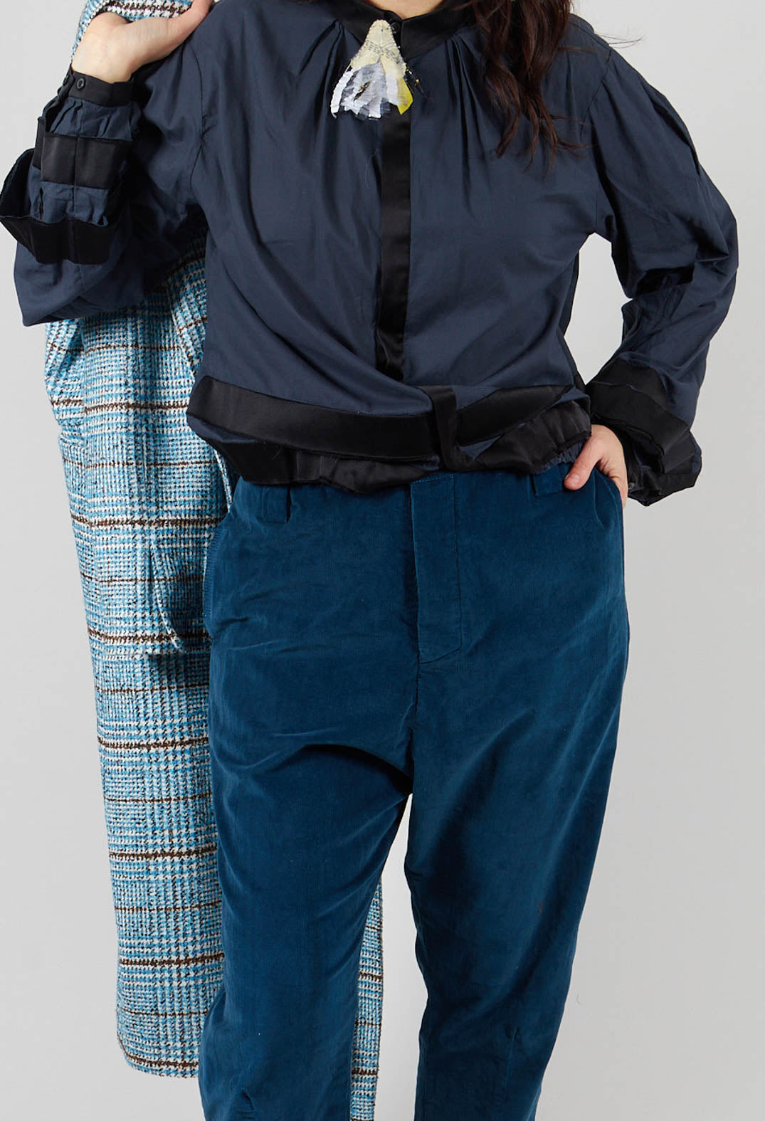 Fine Cord Trousers in Blue