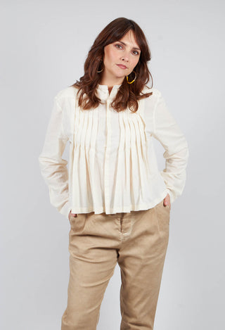 Pleat Shirt in Cream
