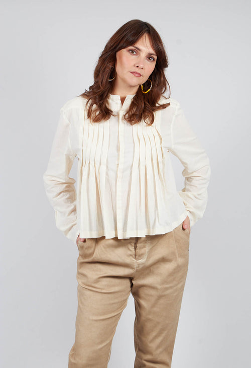 Pleat Shirt in Cream