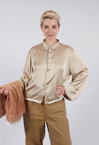 Contrasting Hem Shirt in Gold