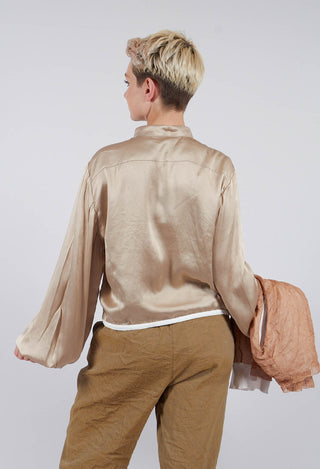 Contrasting Hem Shirt in Gold
