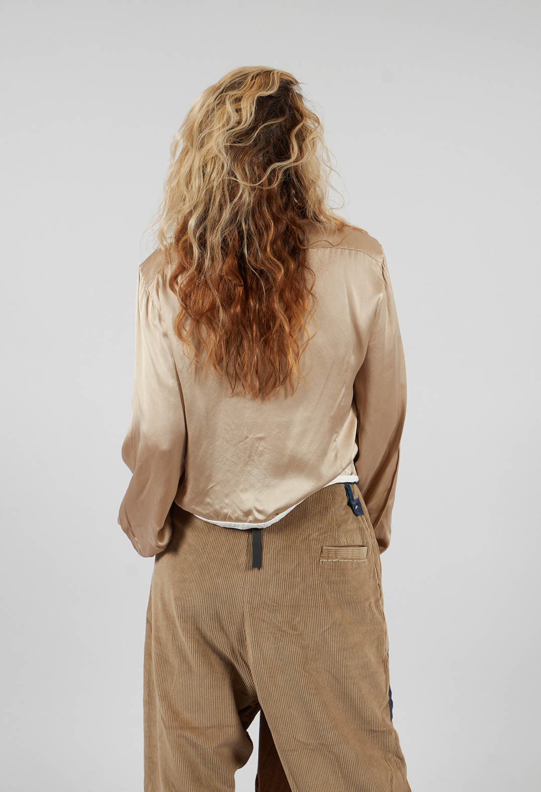 Contrasting Hem Shirt in Gold