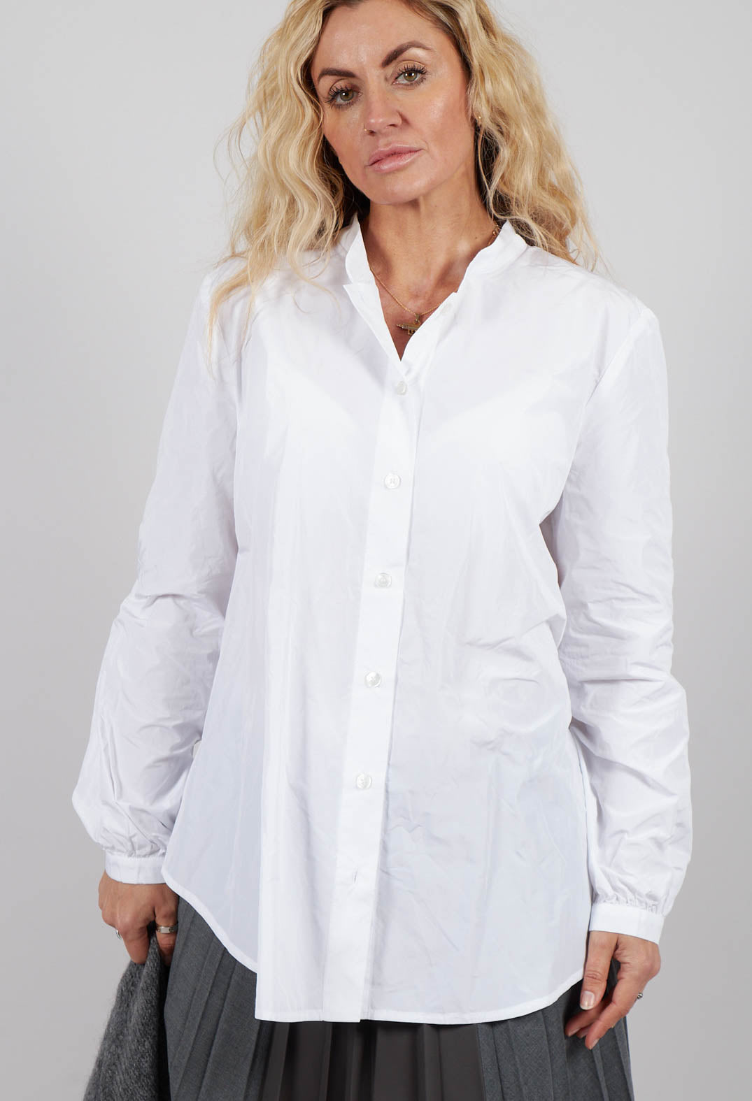 Light Taffeta Blouse in White