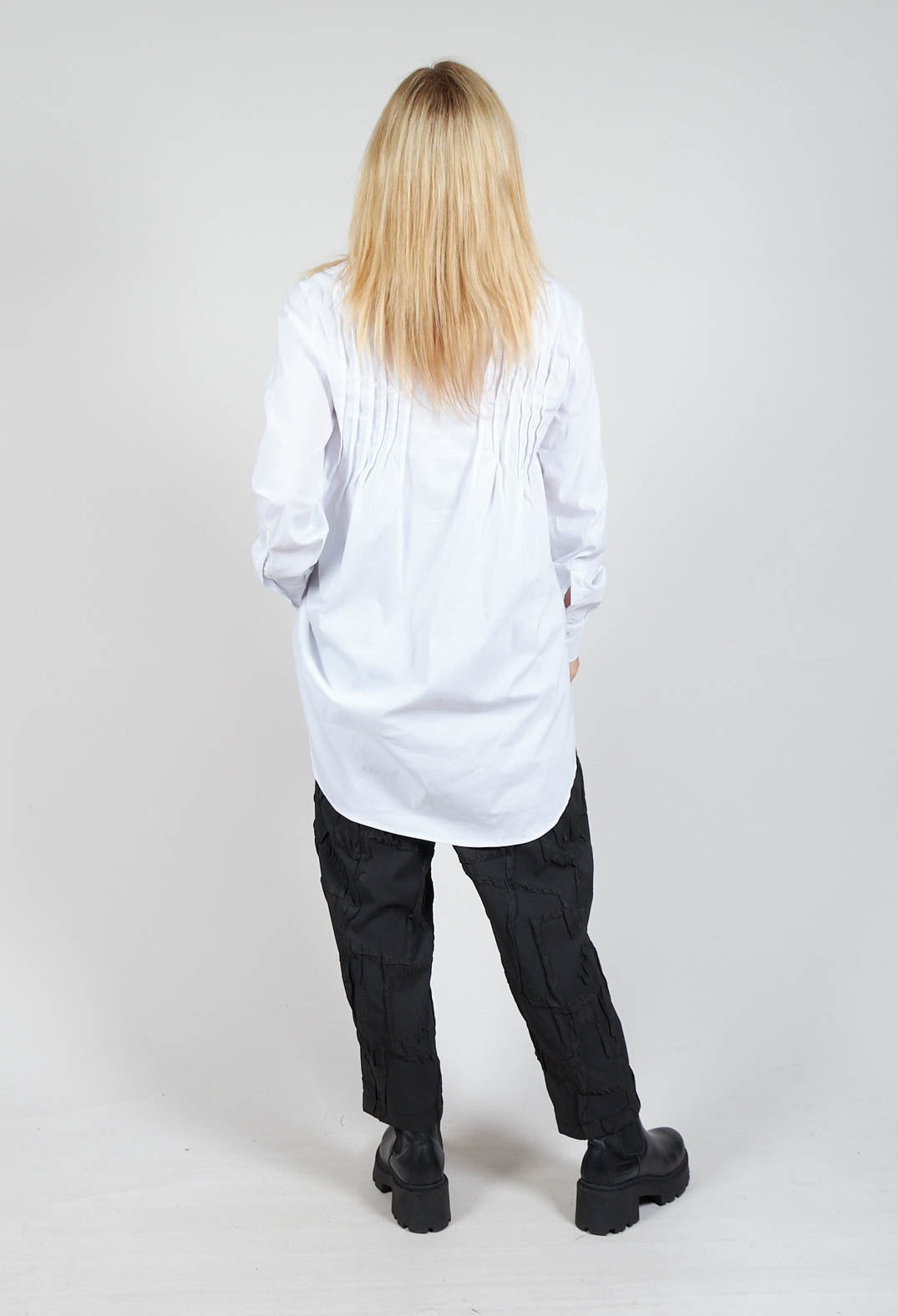 Sonoro Blouse with Quilted Tucks in White