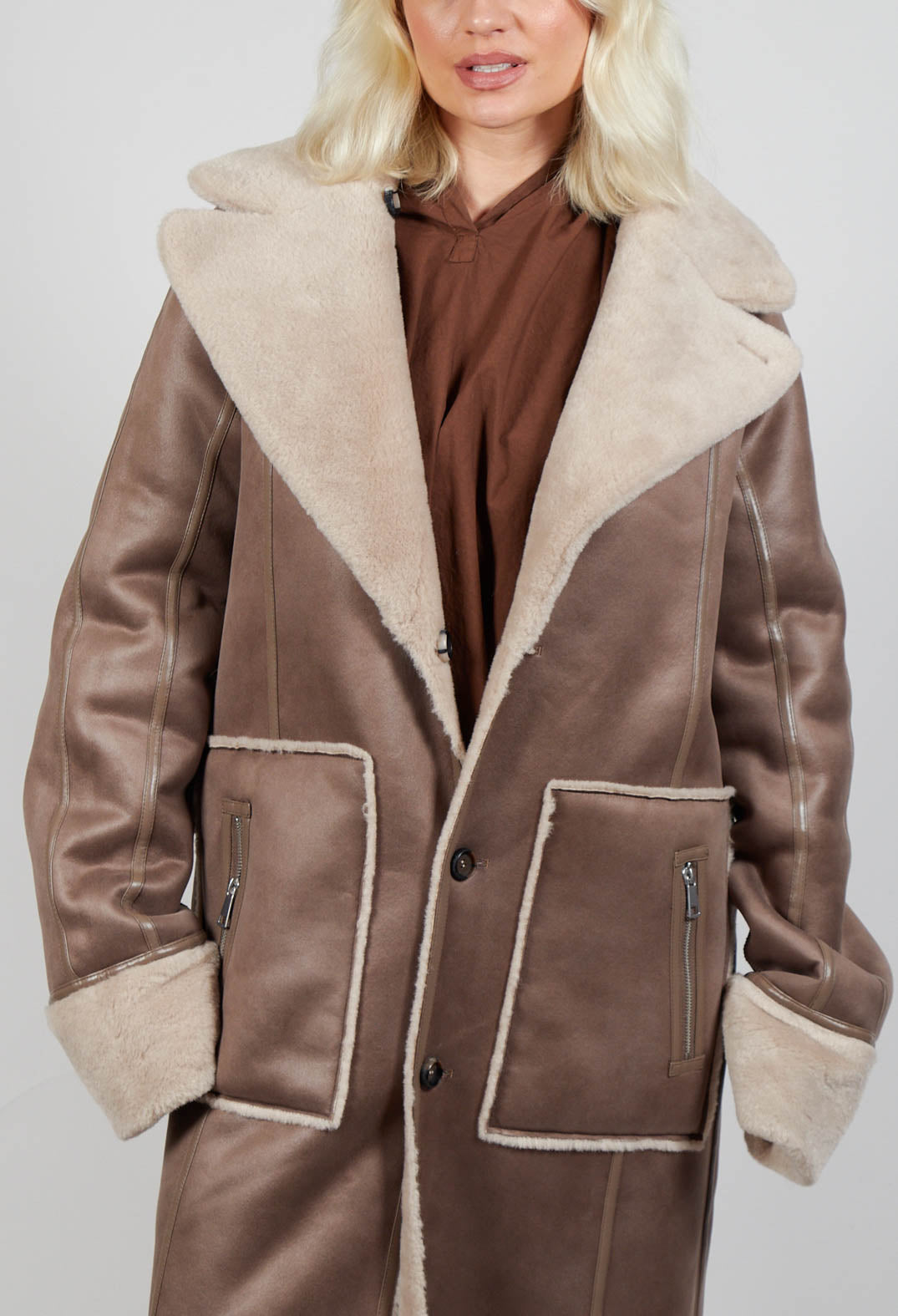 Women's reversible faux fur coat hotsell