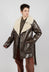 Reversible Faux Fur and Suede Jacket in Khaki Crackle