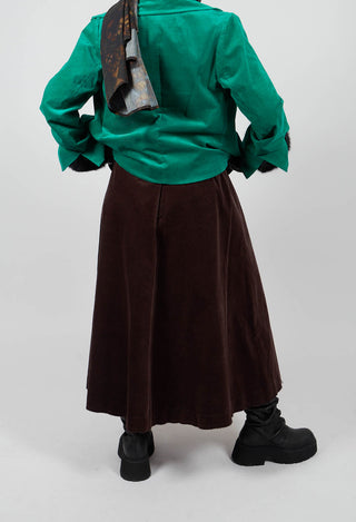 Velvet A-Line Skirt in Chocolate