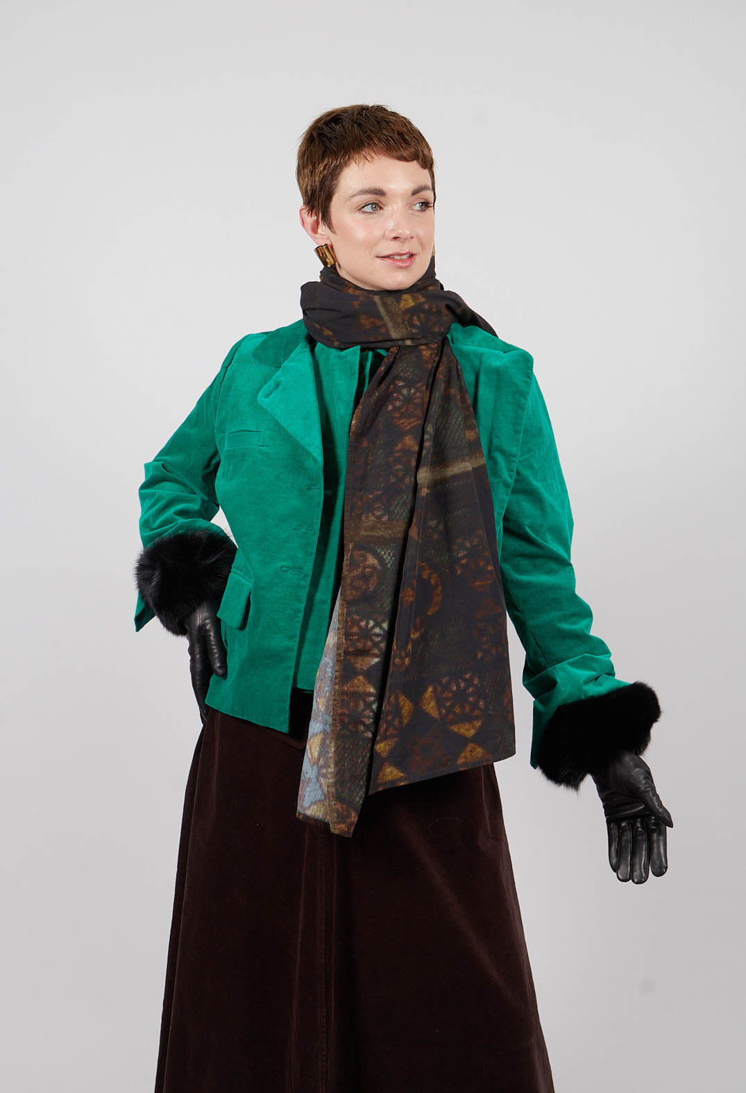 Velvet Blazer in Green