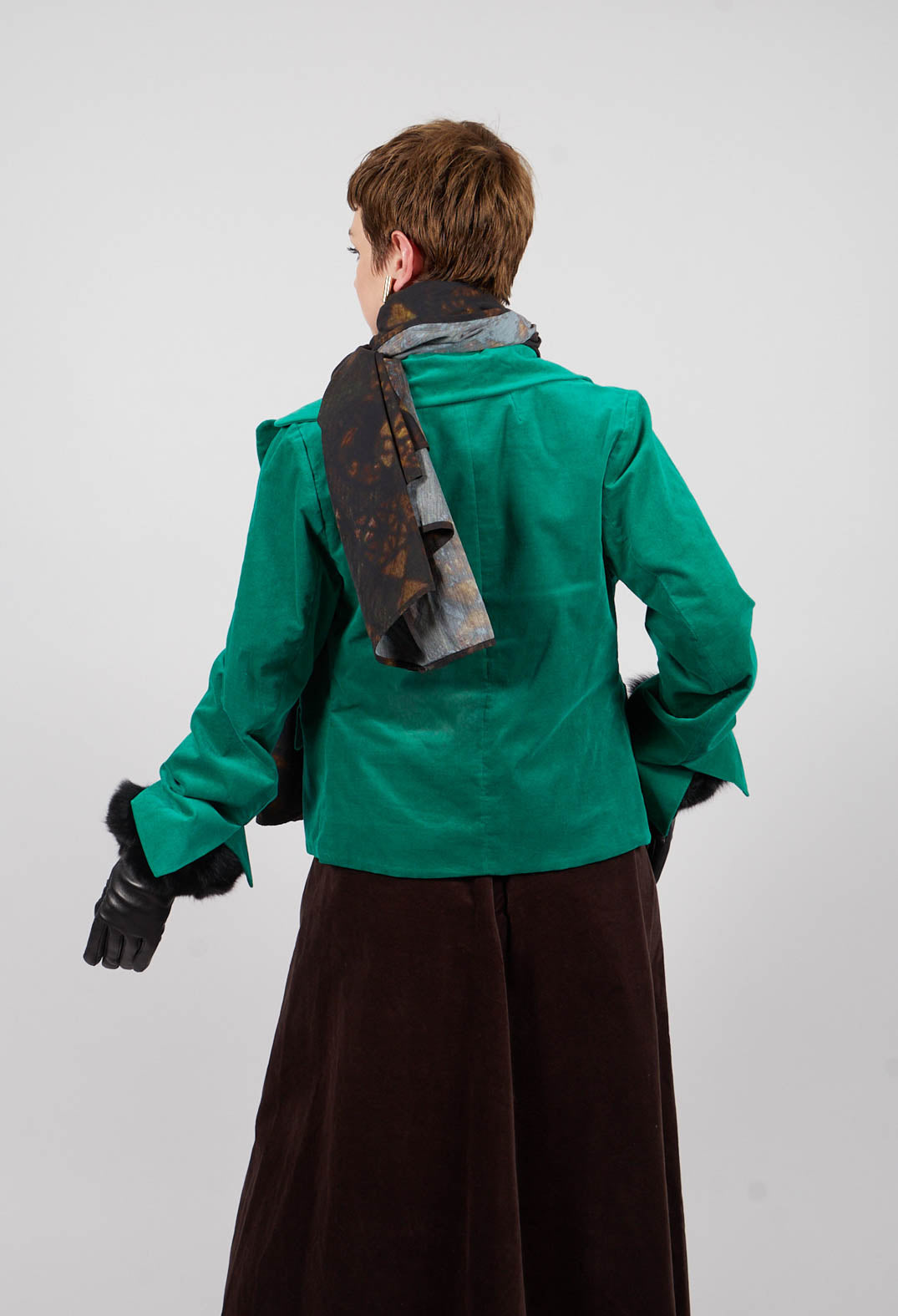 Velvet Blazer in Green