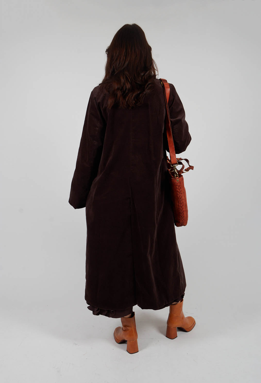 Velvet Long Coat in Chocolate – Olivia May