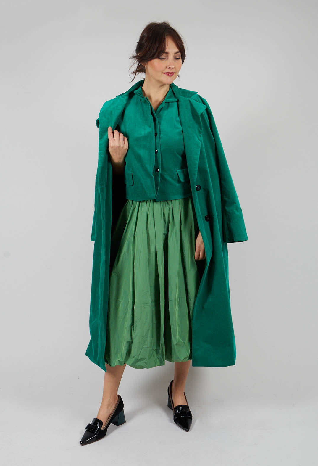 Velvet Gillet in Green