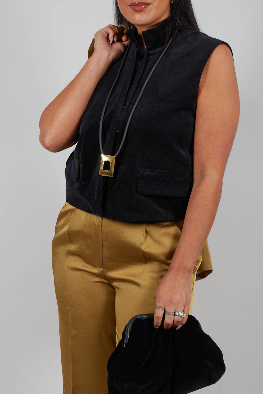 Velvet Waistcoat in Black