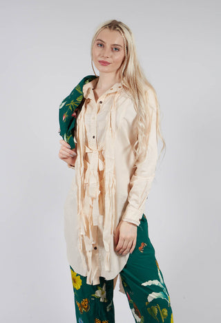 Cotton Shirt Dress in Powder