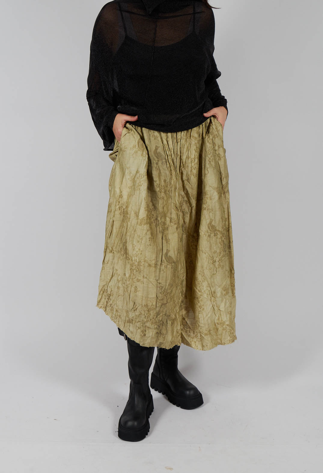 Patterned Skirt in Moss