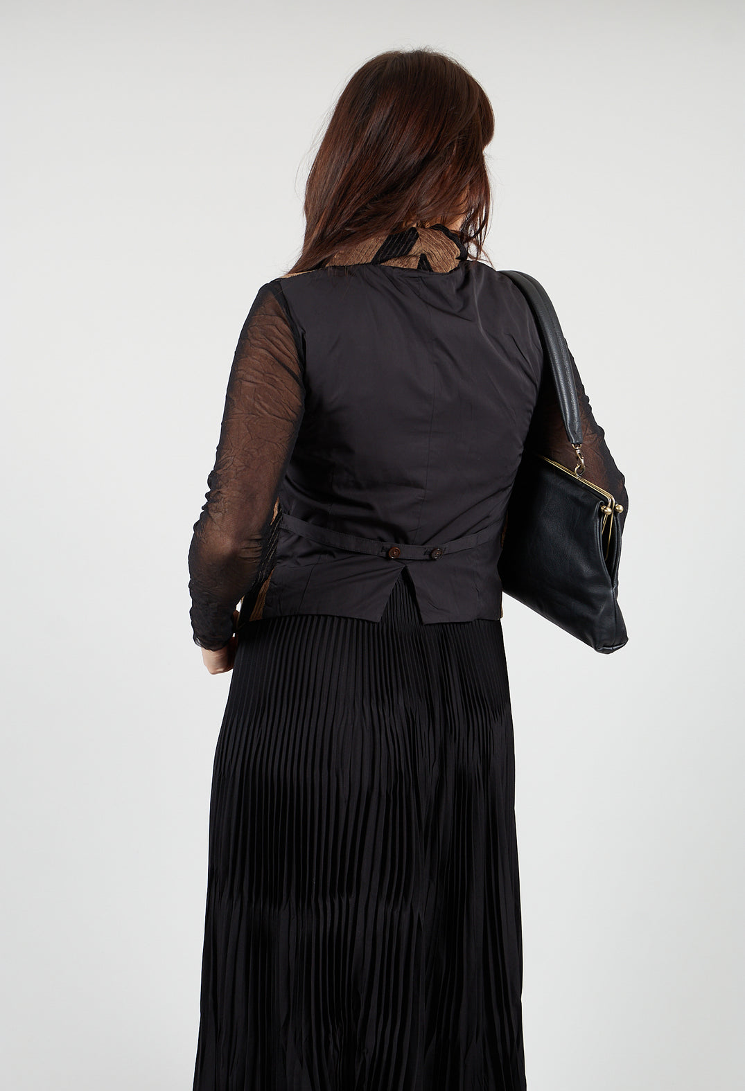 Striped Corduroy Waistcoat in Black and Brown