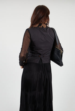 Striped Corduroy Waistcoat in Black and Brown