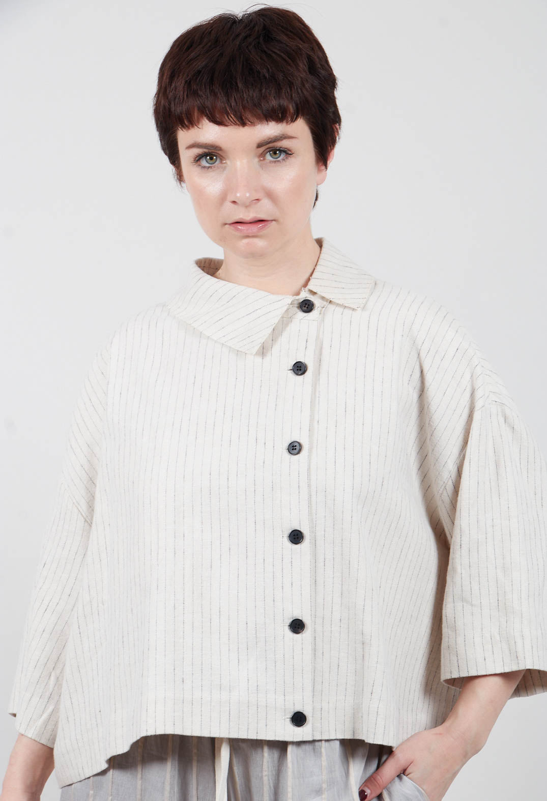 Pinstriped Shirt in Cream