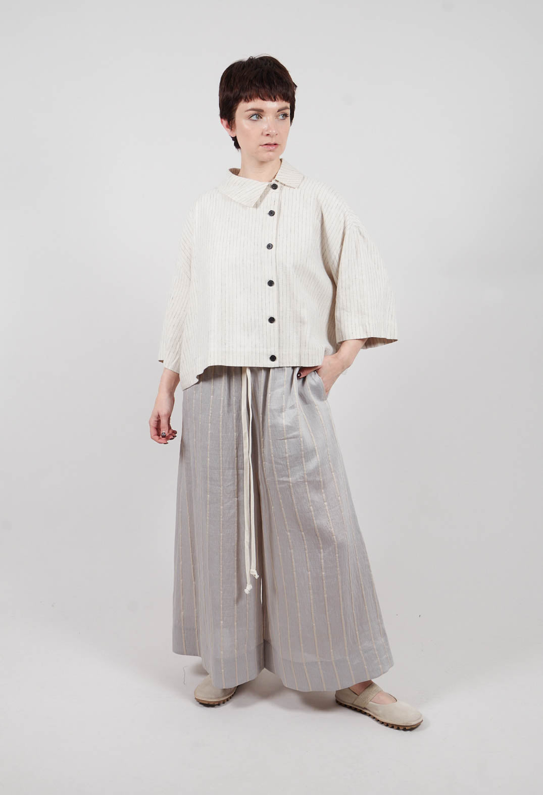 Pinstriped Shirt in Cream