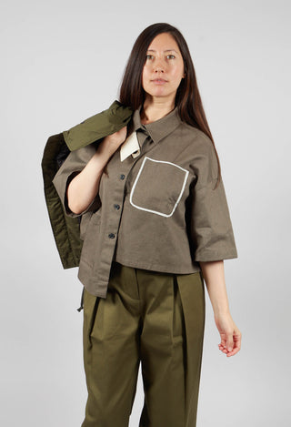 Asymmetrical Cropped Shirt in Grey