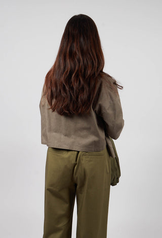 Asymmetrical Cropped Shirt in Grey