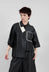 Asymmetric Silk Cropped Shirt in Black
