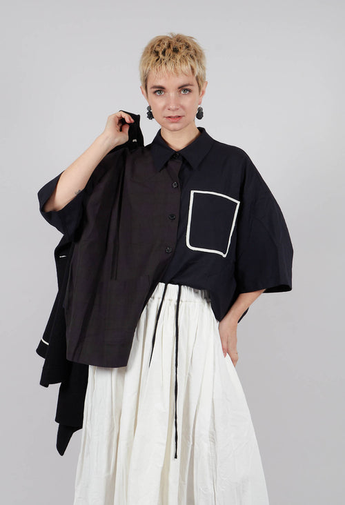 Double Collar Shirt in Navy