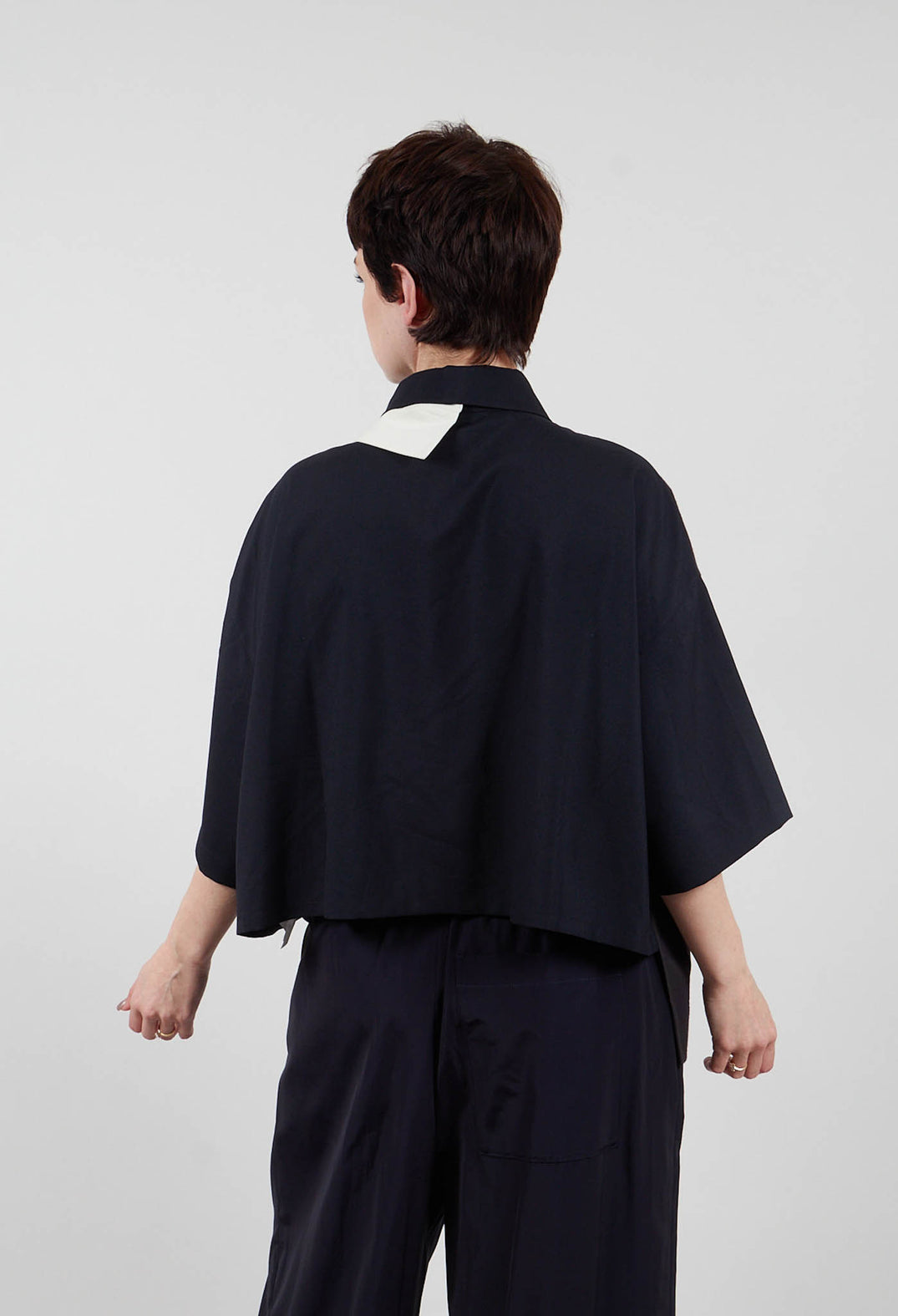 Double Collar Shirt in Navy