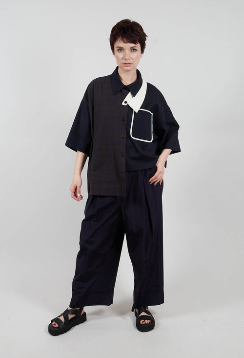 Double Collar Shirt in Navy