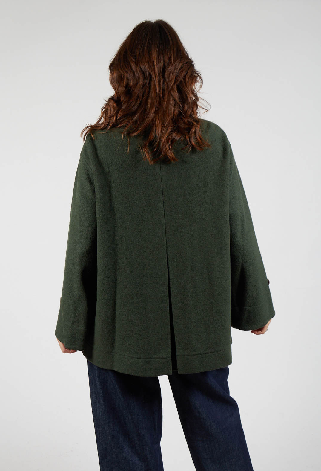 Scarf Collar Coat in Military