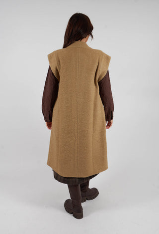 Longline Gilet in Camel