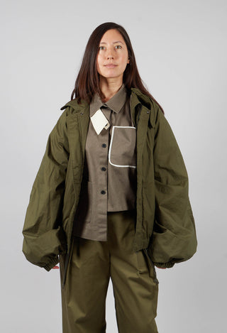 Collared Bomber Jacket in Khaki
