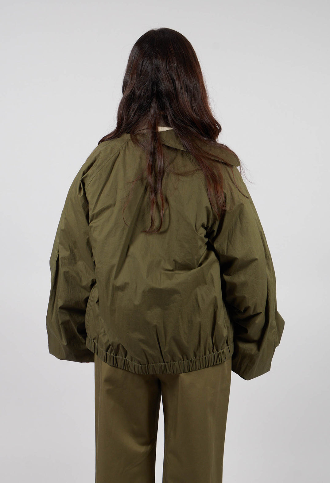 Collared Bomber Jacket in Khaki