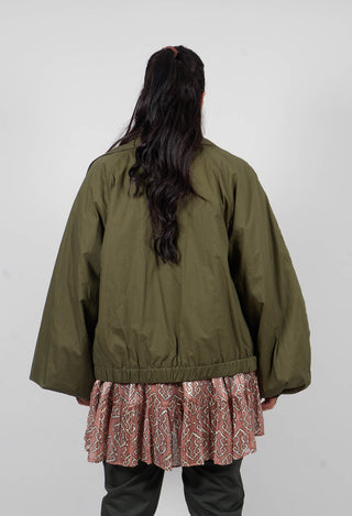Collared Bomber Jacket in Khaki