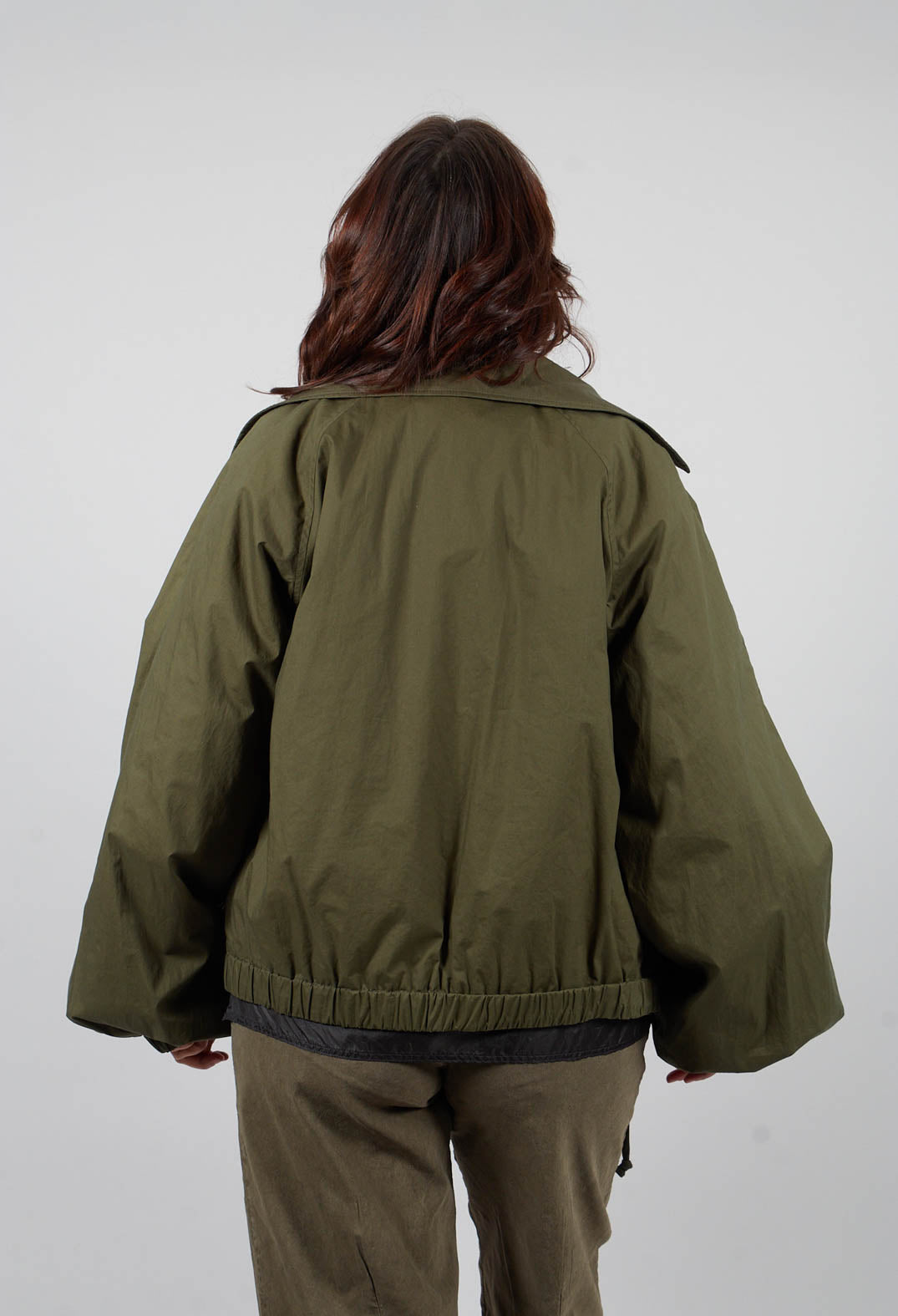 Collared Bomber Jacket in Khaki