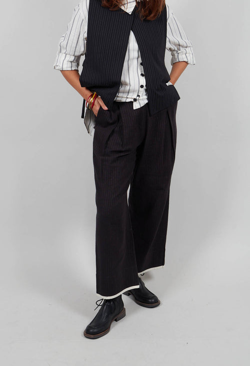 Pinstripe Trousers in Black