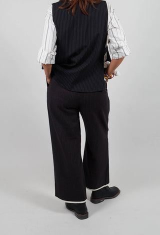 Pinstripe Trousers in Black
