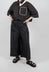 Wide Leg Silk Trousers in Black
