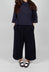 High Waisted Trousers in Navy