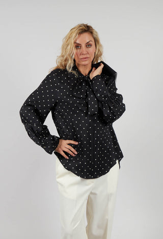Mary Blouse in Black Polkadot