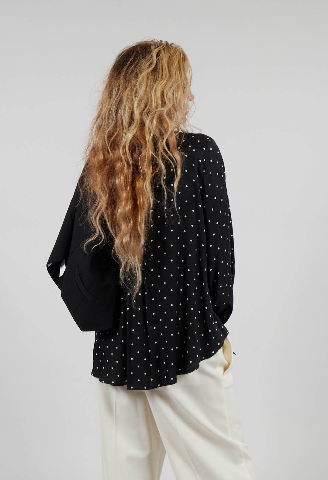Mary Blouse in Black Polkadot