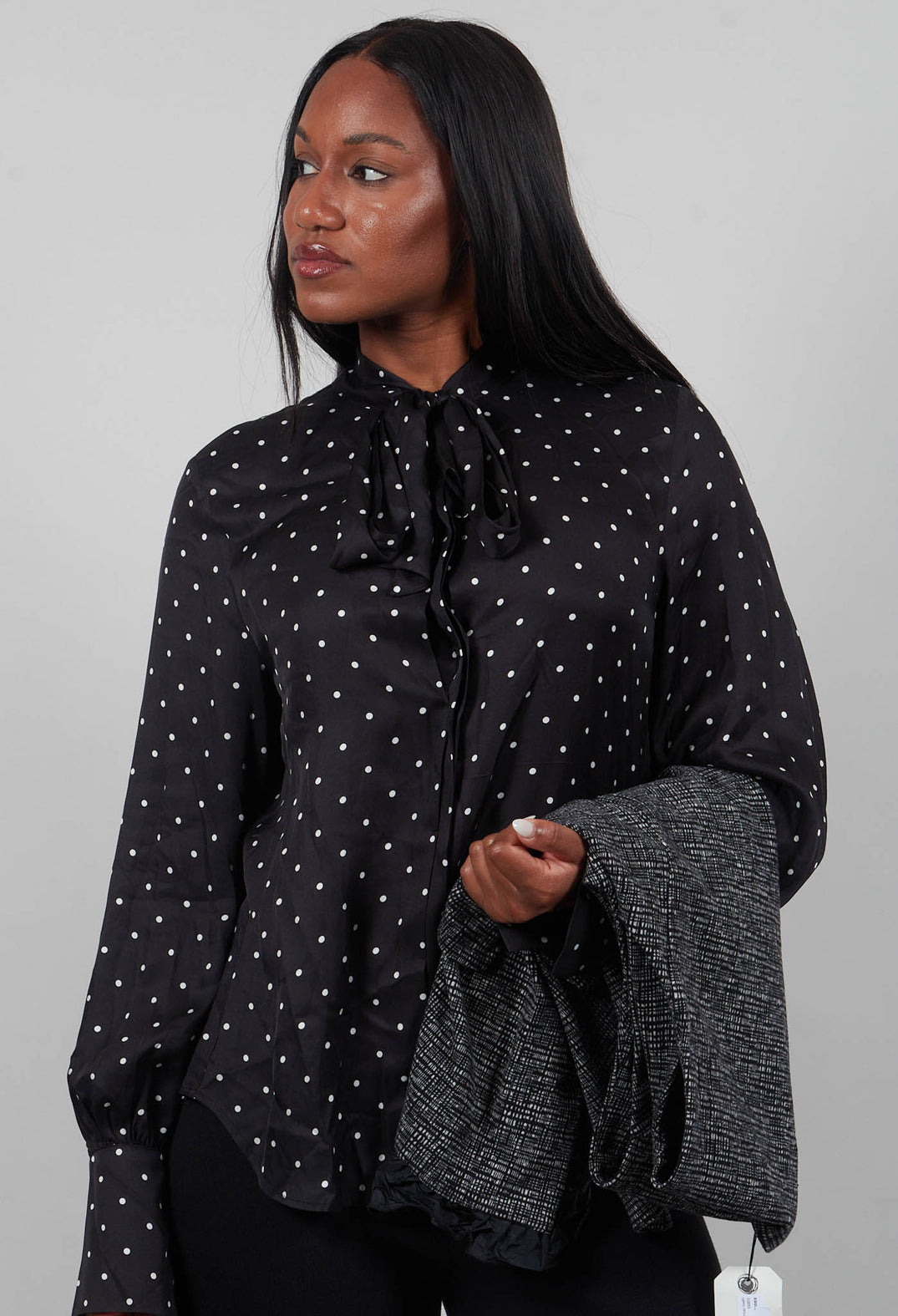 Mary Blouse in Black Polkadot