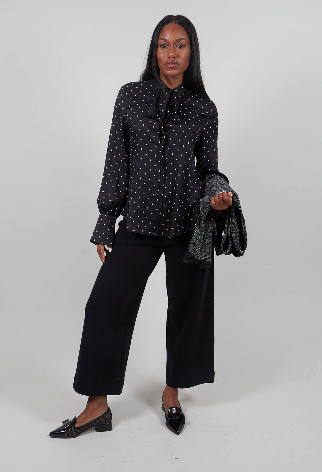 Mary Blouse in Black Polkadot