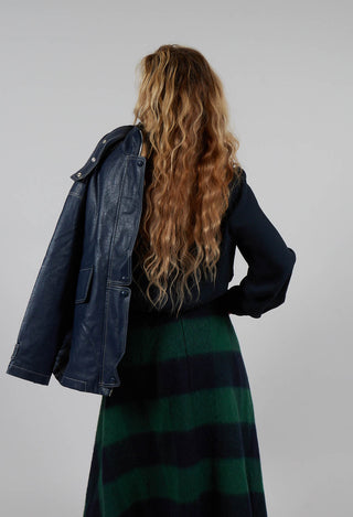 Satin B Shirt in Navy